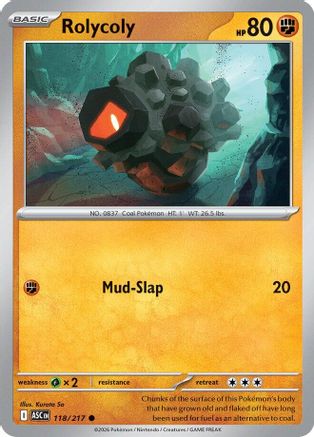 Image of Rolycoly 118  - Reverse Holofoil ME Ascended Heroes - Common