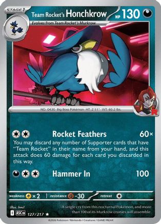 Image of Team Rocket's Honchkrow (127/217) [Mega Evolution: Ascended Heroes]