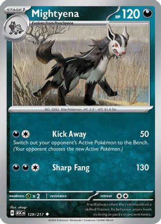 Image of Mightyena 129/217  - Reverse Holofoil ME Ascended Heroes - Uncommon