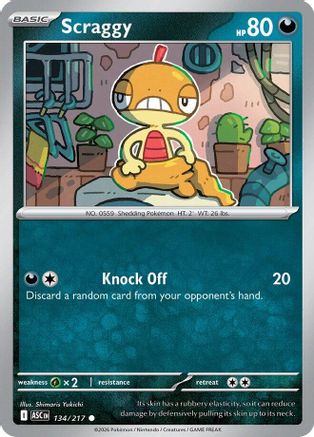 Image of Scraggy 134  - Reverse Holofoil ME Ascended Heroes - Common