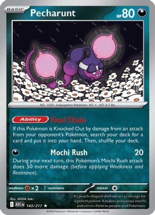Image of Pecharunt 143  - Reverse Holofoil ME Ascended Heroes - Rare