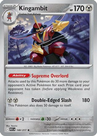 Image of Kingambit 148  - Reverse Holofoil ME Ascended Heroes - Rare