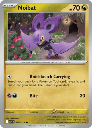 Image of Noibat 156  - Reverse Holofoil ME Ascended Heroes - Common