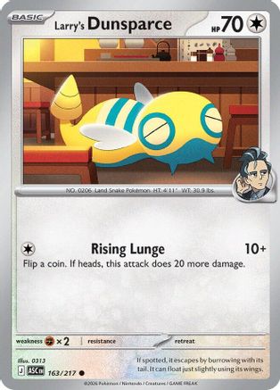 Image of Larry's Dunsparce 163  - Reverse Holofoil ME Ascended Heroes - Common