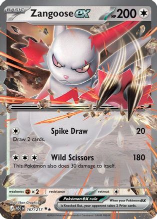 Image of Zangoose ex (167/217) [Mega Evolution: Ascended Heroes]