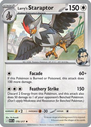 Image of Larry's Staraptor 170/217  - Reverse Holofoil ME Ascended Heroes - Rare