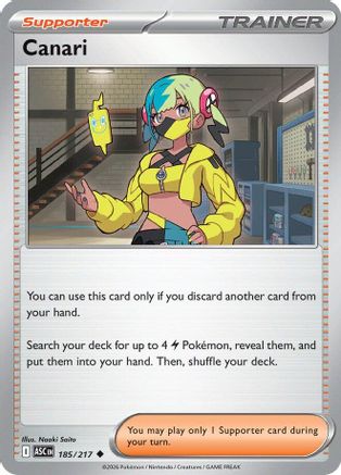 Image of Canari 185/217  - Reverse Holofoil ME Ascended Heroes - Uncommon