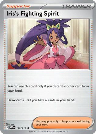Image of Iris's Fighting Spirit 190/217  - Reverse Holofoil ME Ascended Heroes - Uncommon