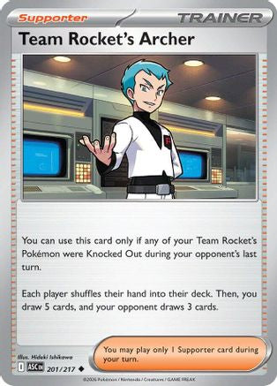 Image of Team Rocket's Archer 201  - Reverse Holofoil ME Ascended Heroes - Uncommon