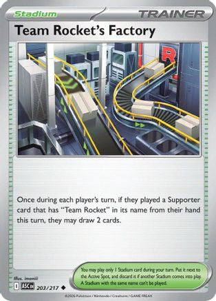 Image of Team Rocket's Factory 203  - Reverse Holofoil ME Ascended Heroes - Uncommon