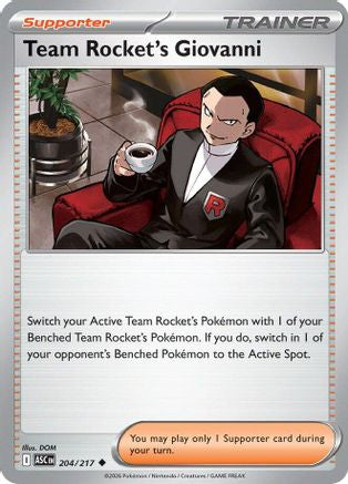Image of Team Rocket's Giovanni 204  - Reverse Holofoil ME Ascended Heroes - Uncommon
