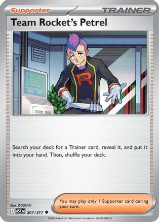 Image of Team Rocket's Petrel 207  - Reverse Holofoil ME Ascended Heroes - Uncommon