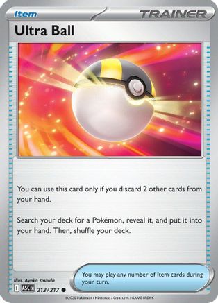 Image of Ultra Ball 213/217  - Reverse Holofoil ME Ascended Heroes - Common
