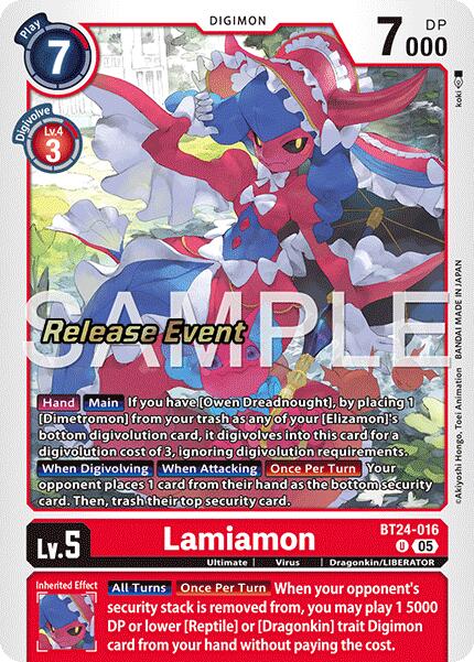 Image of Lamiamon [BT24-016] [Time Stranger Release Events Cards]