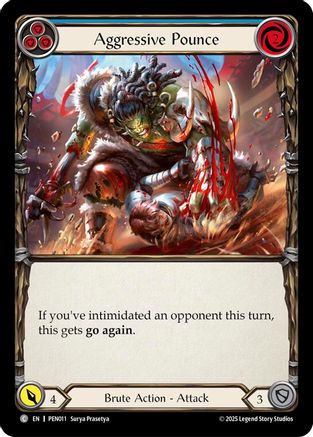 Image of Aggressive Pounce (Blue) (Regular) [PEN011] (Compendium of Rathe)