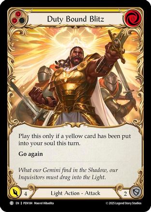 Image of Duty Bound Blitz (Yellow) (Regular) [PEN184] (Compendium of Rathe)