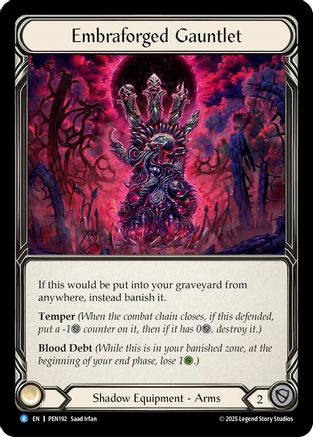 Image of Embraforged Gauntlet [PEN192] (Compendium of Rathe)