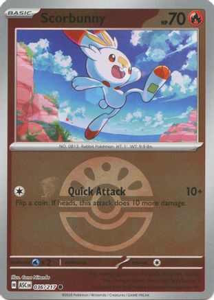 Image of Scorbunny (036/217) (Friend Ball) [Mega Evolution: Ascended Heroes]