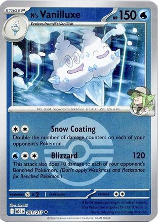 Image of N's Vanilluxe (051/217) (Poke Ball) [Mega Evolution: Ascended Heroes]