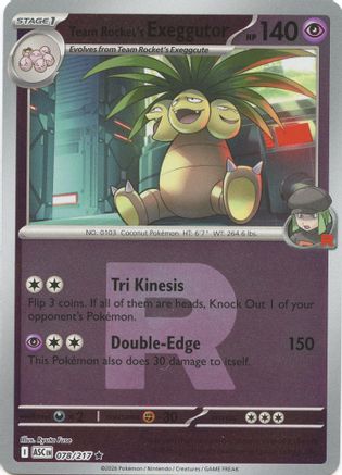 Image of Team Rocket's exeggutor (078/217) (Team Rocket) [Mega Evolution: Ascended Heroes]