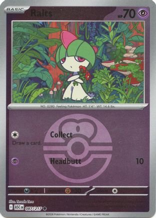 Image of Ralts (087/217) (Love Ball) [Mega Evolution: Ascended Heroes]