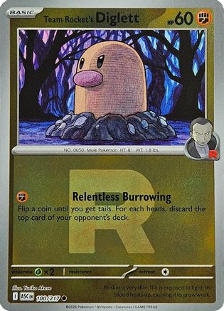 Image of Team Rocket's Diglett (100/217) (Team Rocket) [Mega Evolution: Ascended Heroes]