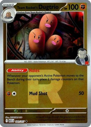 Image of Team Rocket's Dugtrio (101/217) (Team Rocket) [Mega Evolution: Ascended Heroes]