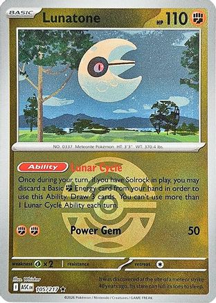 Image of Lunatone (105/217) (Dusk Ball) [Mega Evolution: Ascended Heroes]