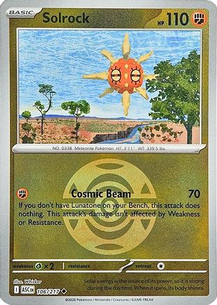 Image of Solrock (106/217) (Dusk Ball) [Mega Evolution: Ascended Heroes]