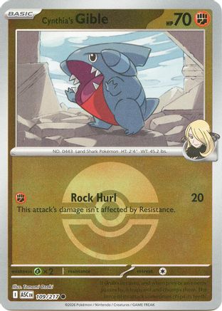 Image of Cynthia's Gible (109/217) (Poke Ball) [Mega Evolution: Ascended Heroes]