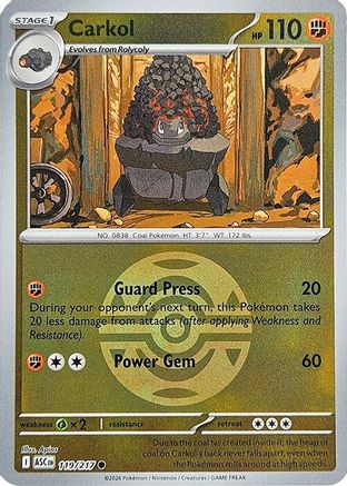 Image of Carkol (119/217) (Dusk Ball) [Mega Evolution: Ascended Heroes]