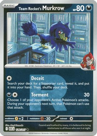 Image of Team Rocket's Murkrow (126/217) (Team Rocket) [Mega Evolution: Ascended Heroes]