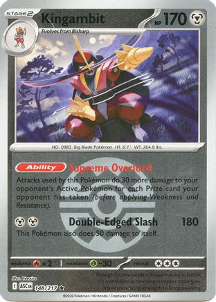 Image of Kingambit (148/217) (Quick Ball) [Mega Evolution: Ascended Heroes]