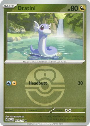 Image of Dratini (150/217) (Love Ball) [Mega Evolution: Ascended Heroes]