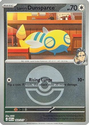 Image of Larry's Dunsparce (163/217) (Poke Ball) [Mega Evolution: Ascended Heroes]