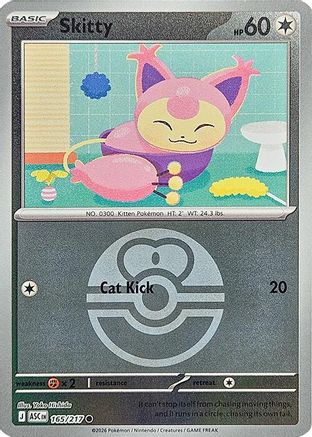 Image of Skitty (165/217) (Love Ball) [Mega Evolution: Ascended Heroes]
