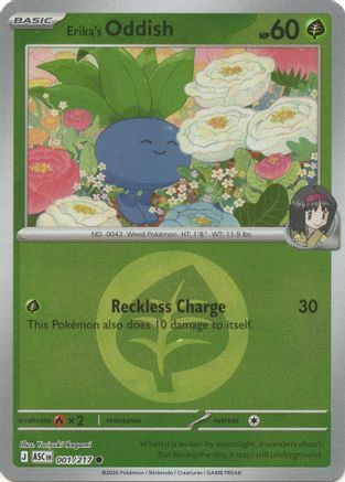 Image of Erika's Oddish (001/217) (Energy Symbol Pattern) [Mega Evolution: Ascended Heroes]
