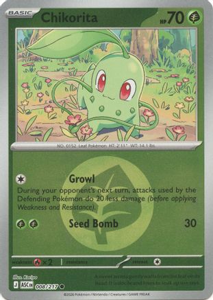 Image of Chikorita (008/217) (Energy Symbol Pattern) [Mega Evolution: Ascended Heroes]