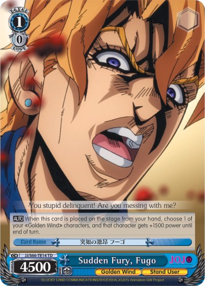 Image of Sudden Fury, Fugo (JJ/S66-TE14 TD) [JoJo's Bizarre Adventure: Golden Wind]
