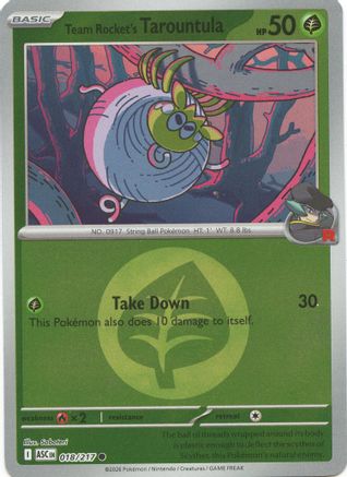Image of Team Rocket's Tarountula (018/217) (Energy Symbol Pattern) [Mega Evolution: Ascended Heroes]
