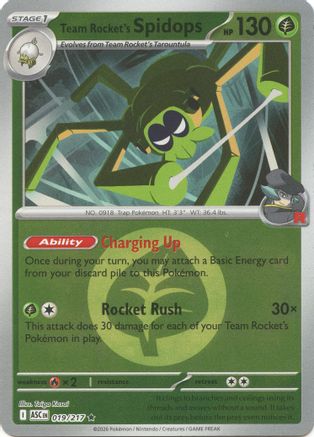 Image of Team Rocket's Spidops (019/217) (Energy Symbol Pattern) [Mega Evolution: Ascended Heroes]