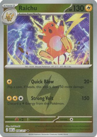 Image of Raichu (056/217) (Energy Symbol Pattern) [Mega Evolution: Ascended Heroes]