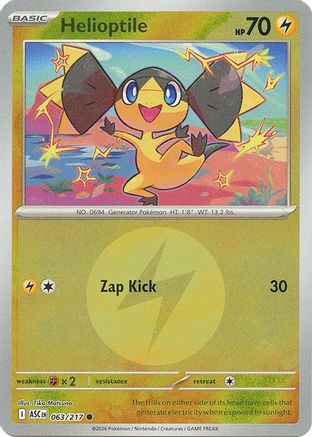 Image of Helioptile (063/217) (Energy Symbol Pattern) [Mega Evolution: Ascended Heroes]
