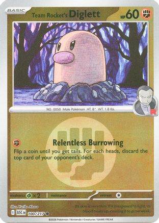 Image of Team Rocket's Diglett (100/217) (Energy Symbol Pattern) [Mega Evolution: Ascended Heroes]