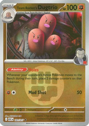 Image of Team Rocket's Dugtrio (101/217) (Energy Symbol Pattern) [Mega Evolution: Ascended Heroes]