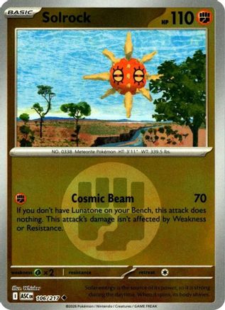 Image of Solrock (106/217) (Energy Symbol Pattern) [Mega Evolution: Ascended Heroes]