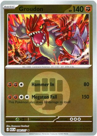 Image of Groudon (108/217) (Energy Symbol Pattern) [Mega Evolution: Ascended Heroes]