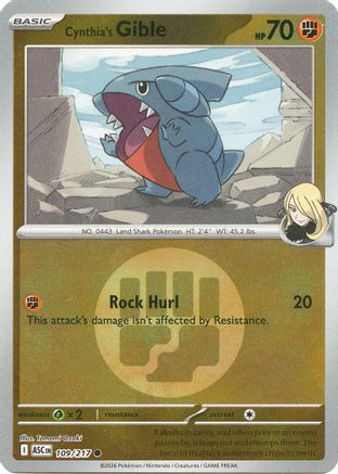 Image of Cynthia's Gible (109/217) (Energy Symbol Pattern) [Mega Evolution: Ascended Heroes]
