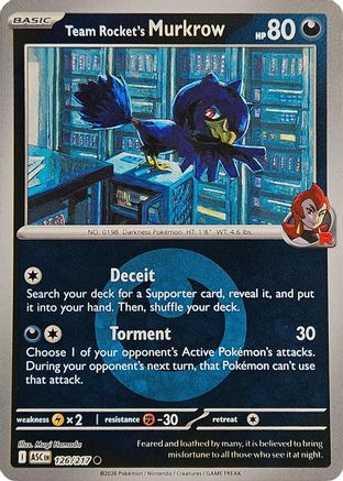 Image of Team Rocket's Murkrow (126/217) (Energy Symbol Pattern) [Mega Evolution: Ascended Heroes]