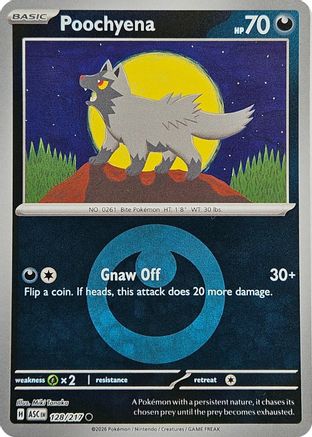 Image of Poochyena (128/217) (Energy Symbol Pattern) [Mega Evolution: Ascended Heroes]